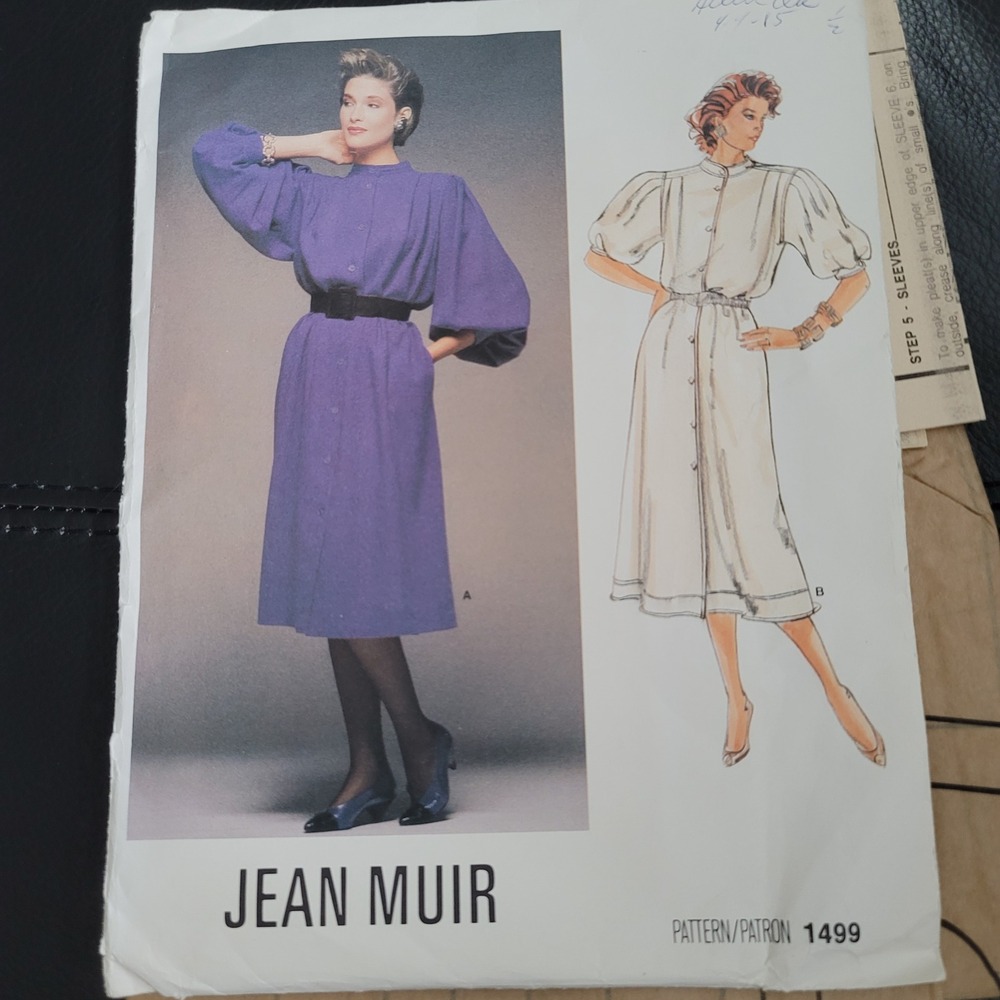 Vogue 1499 Jean Muir Designer Dress Sewing Pattern Size 12 Uncut Vintage 80s